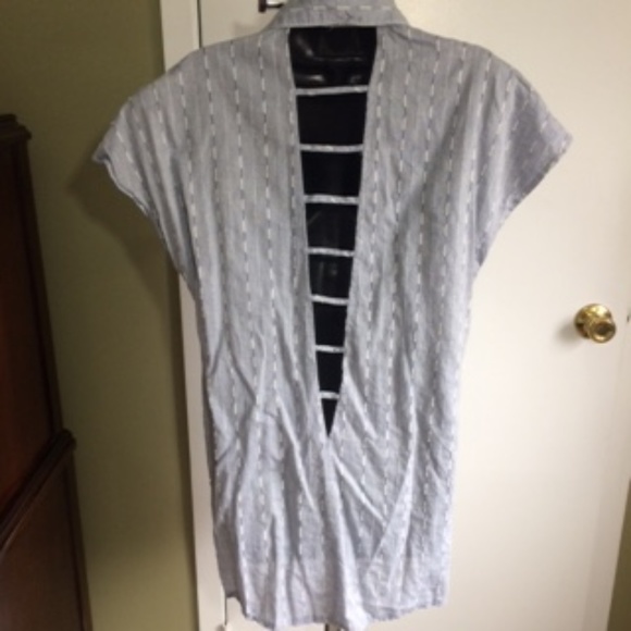 Solitaire Swim Button Down Tunic Cover Up S - Picture 3 of 5